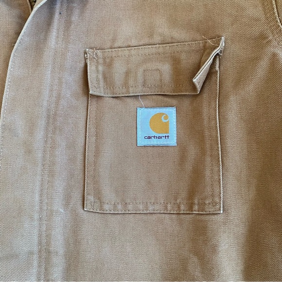Vintage Carhartt Men's Blanket Lined Tan Chore Jacket, 48 Tall - Picture 7 of 7